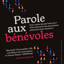 affiche de l'animation PAROLE AUX BENEVOLES du 19 11 2014