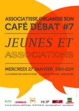 affiche du cafe debat JEUNES & ASSOCIATIONS du 27 janvier 2016