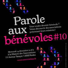 Affiche de l'animation du 14/12 PAROLE AUX BENEVOLES