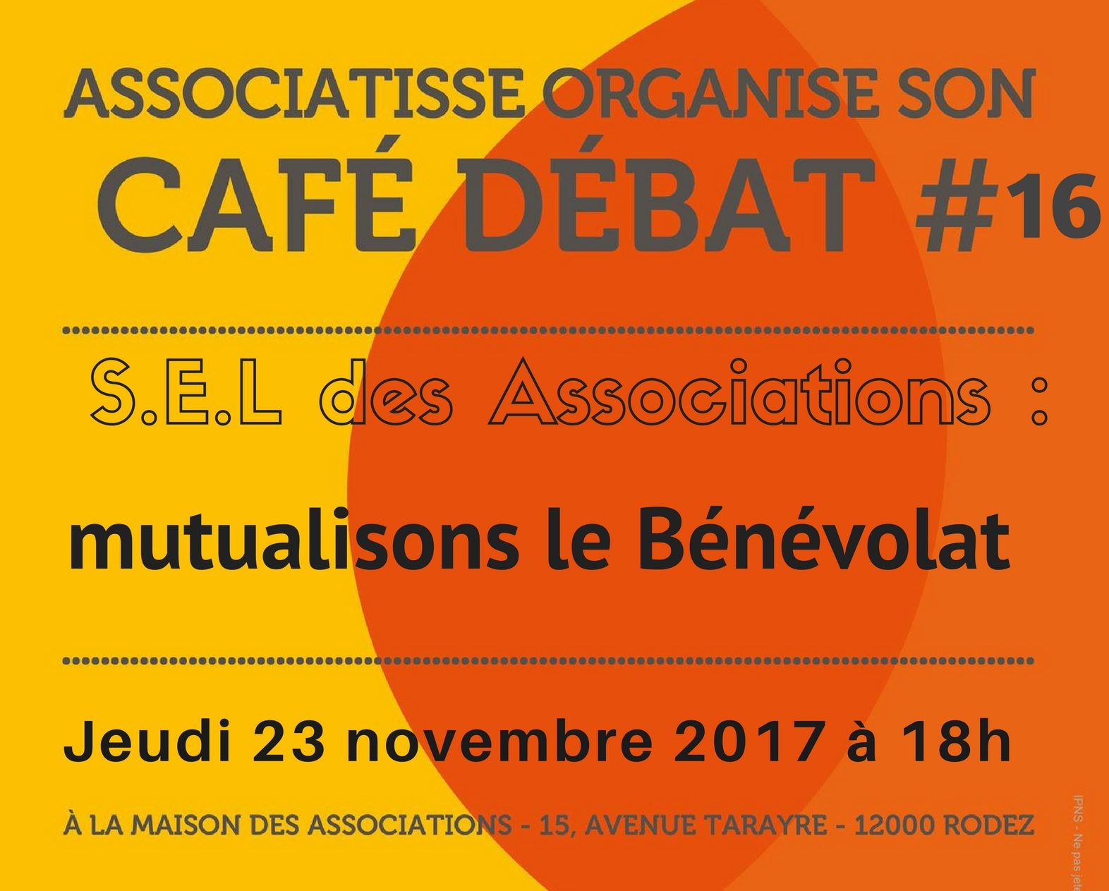 affiche du 16ème café débat ASSOCIATISSE du 23 novembre 2017